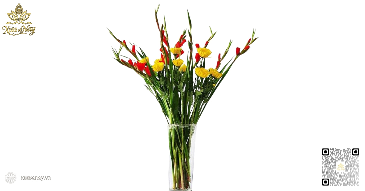 Mẫu cắm hoa lay ơn để bàn thờ